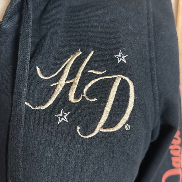 Harley-Davidson black hoodie jacket with wings and bling detail Size Large - Picture 6 of 13